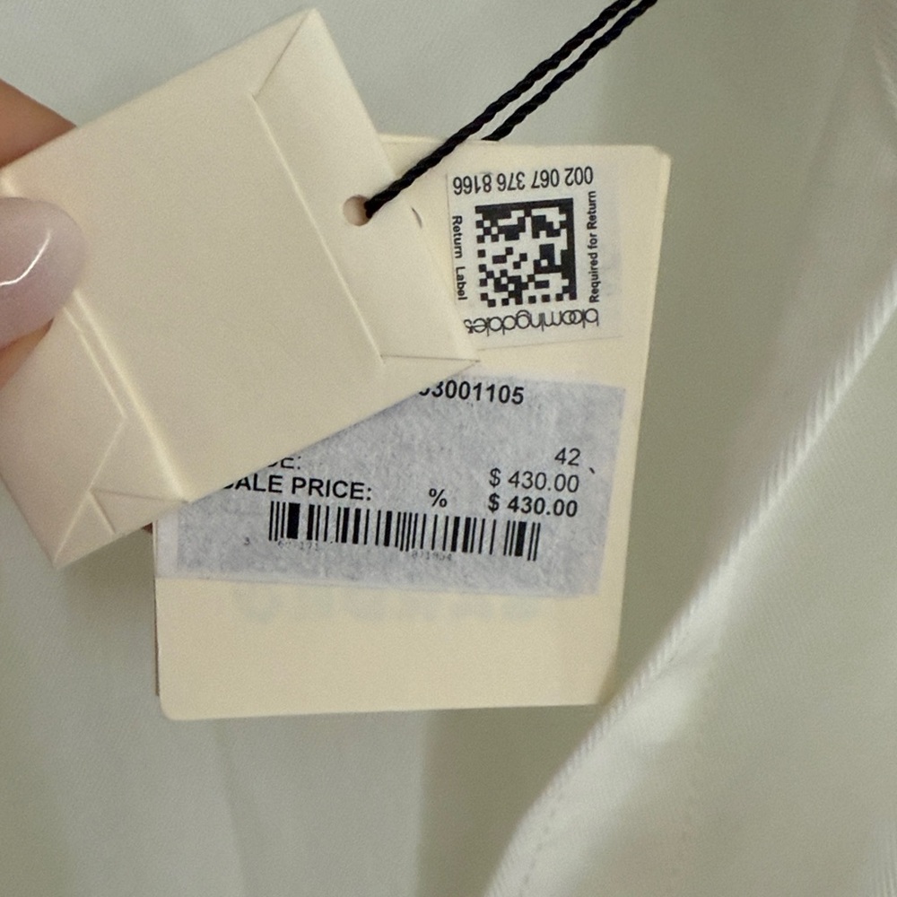 Sandro Ivory Midi Dress with Metallic Accents size 42 - Picture 6 of 10